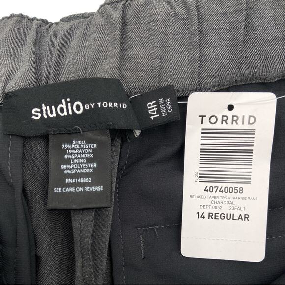 NWT Relaxed Taper Trousers‎ High Rise Pants Plus 14 Gray - Picture 4 of 6